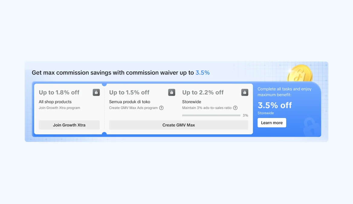Commission waiver for sellers