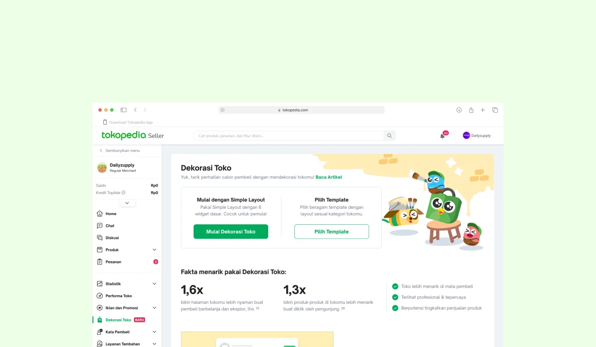 Shop decoration: manage your shop look and feel