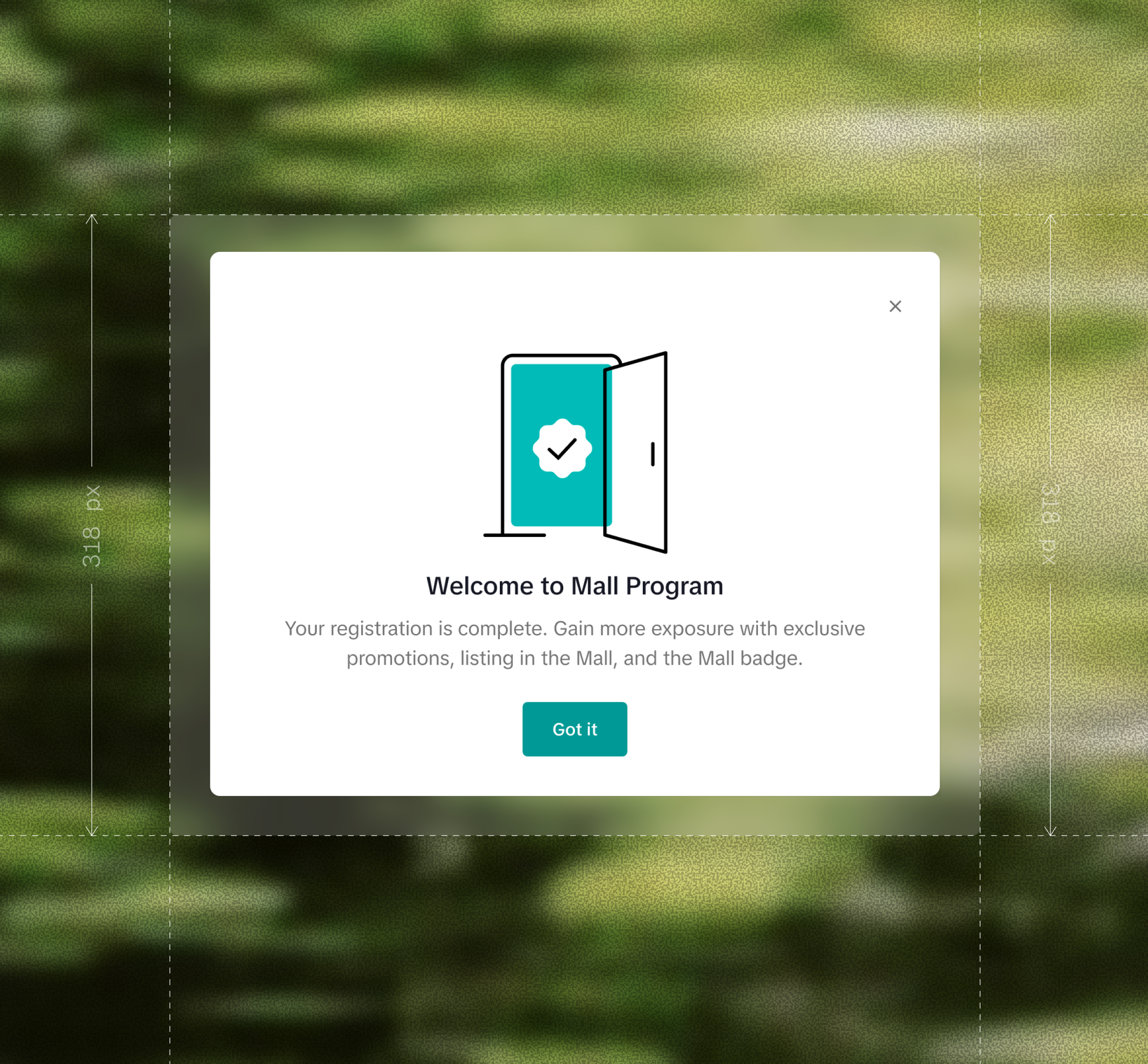 Seller program welcome modal