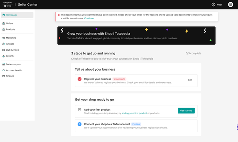 Homepage & Registration Page