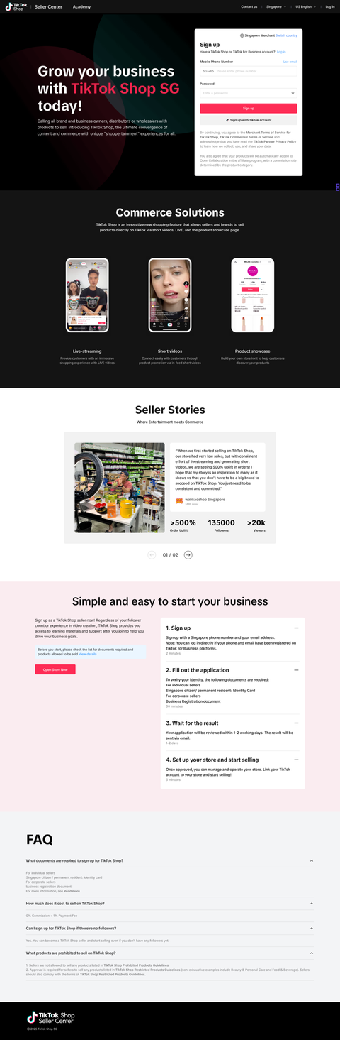 Landing page